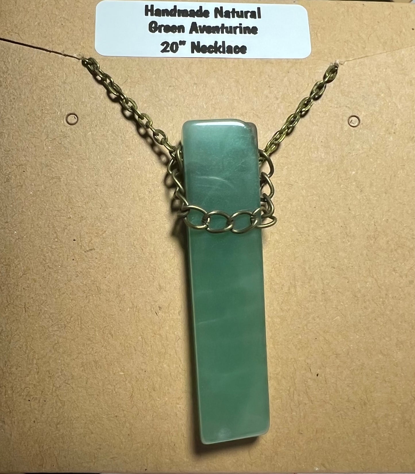 Handmade Natural Green Adventurine with 20” Chain (14)