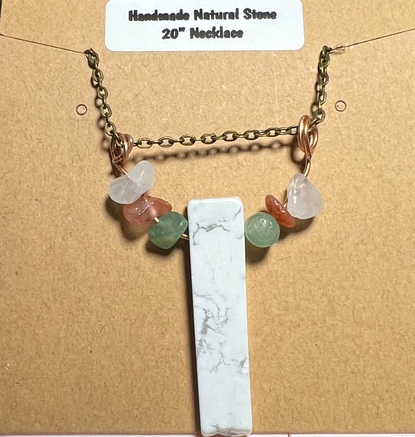 Handmade Natural Stone with 20” Stainless Steel Chain (13)