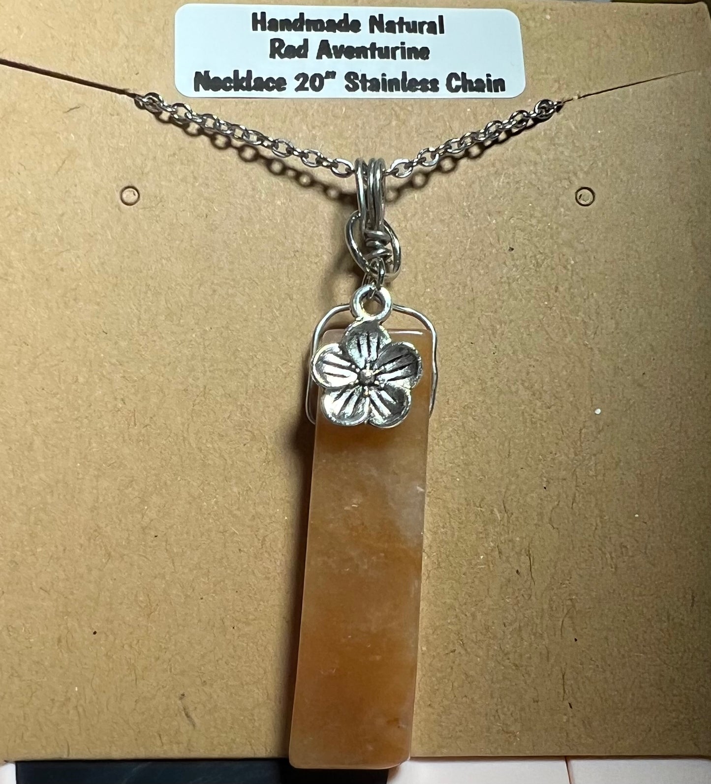 Handmade Natural Red Adventurine with 20” Chain (15)