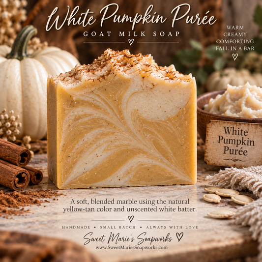 White Pumpkin Puree Goat Milk Soap