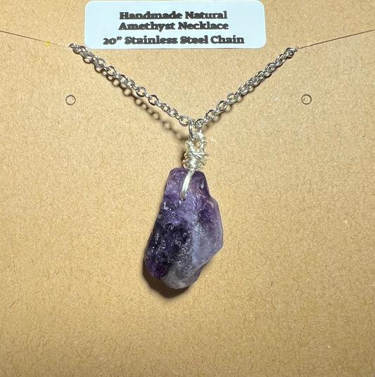 Handmade Natural Amethyst with 20” Chain (16)
